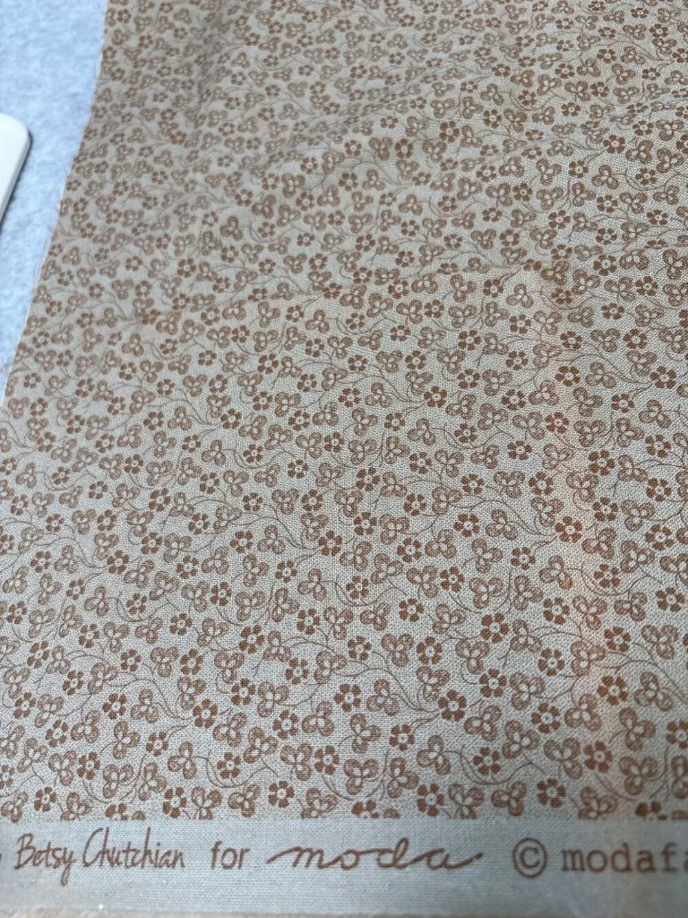 Betsy Chutchian Moda Fabrics Cotton Floral Print Brown Quilting Fabric 17